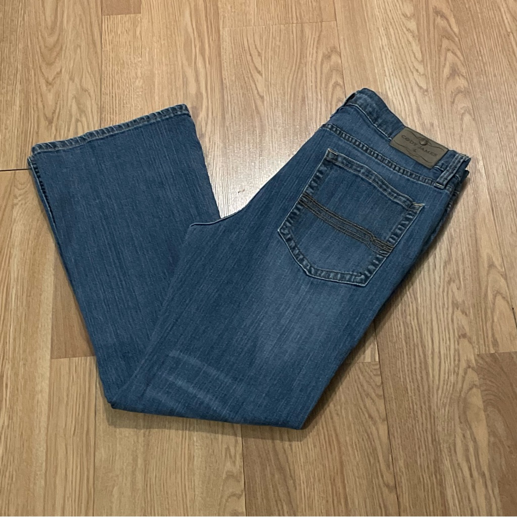 Cody James Mens Bootcut Jeans 36x30 (36x29) Medium Blue Western Cowboy Utility